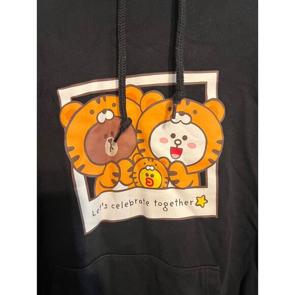 Uniqlo x Line Friends Year of The Tiger Lets Celebrate Together Black Hoodie XXL - Picture 2 of 5